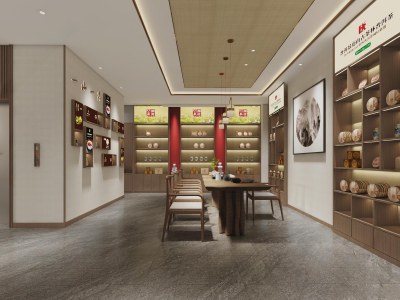 新中式茶叶店3D模型下载